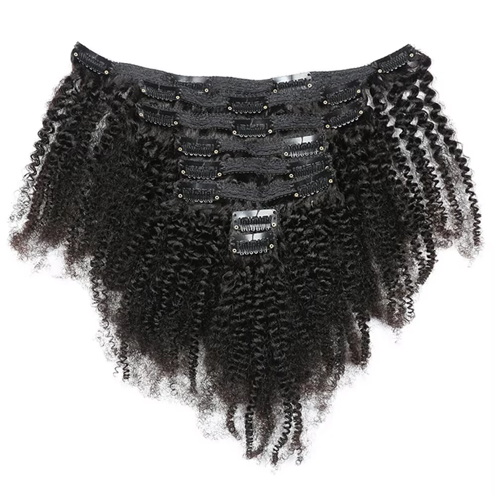 Afro crépus bouclés pince dans l'extension de cheveux cheveux vierges brésiliens 4B 4C Afro crépus b