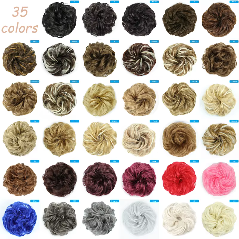 Azqueen synthétique désordre Chignon Chignon beignet Gary couleur marron cheveux Chignon Pad élastiq