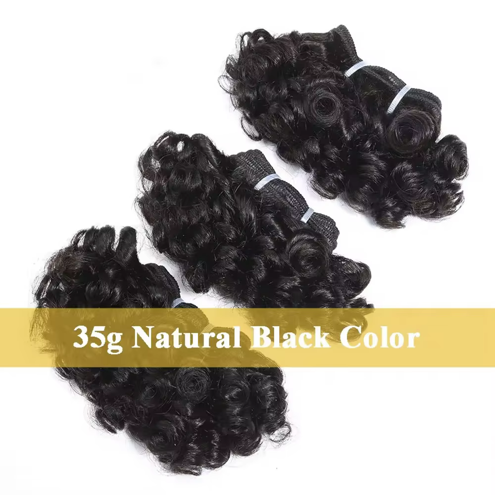 Ensemble de trois pièces OP de couleur naturelle, cheveux bouclés élastiques péruviens, extensions d