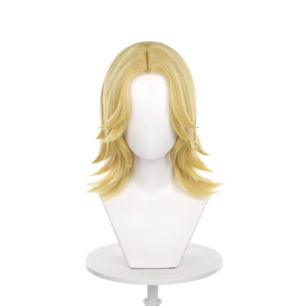 Perruque de Cosplay Anime Johnny Joestar, cheveux synthétiques blonds mi-longs et lisses, accessoire