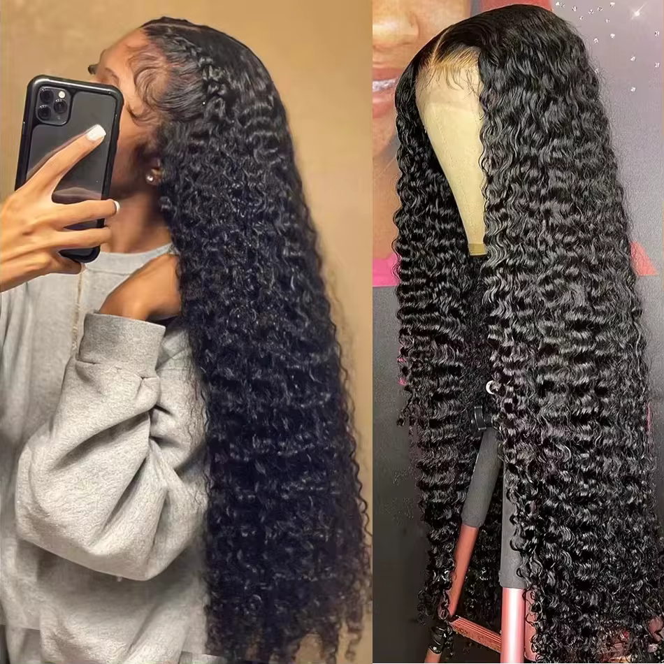 30 pouces dentelle avant perruque cheveux humains vague profonde frontale perruque Hd dentelle perru