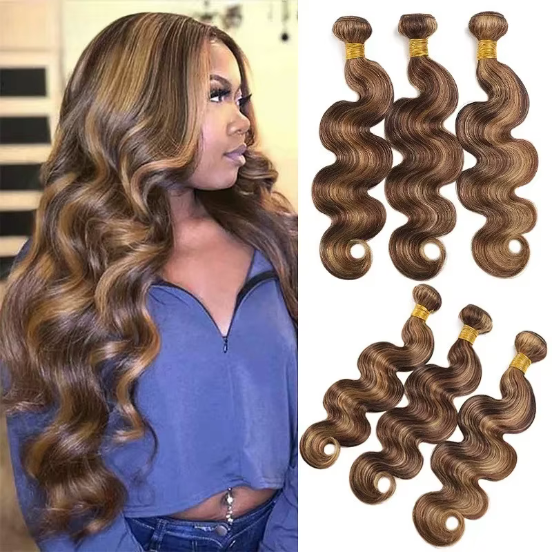 Extensions de Cheveux Humains Ondulés Ombrés de 30, 40, 50 Pouces, Mèches Blondes Non Traitées, Chev