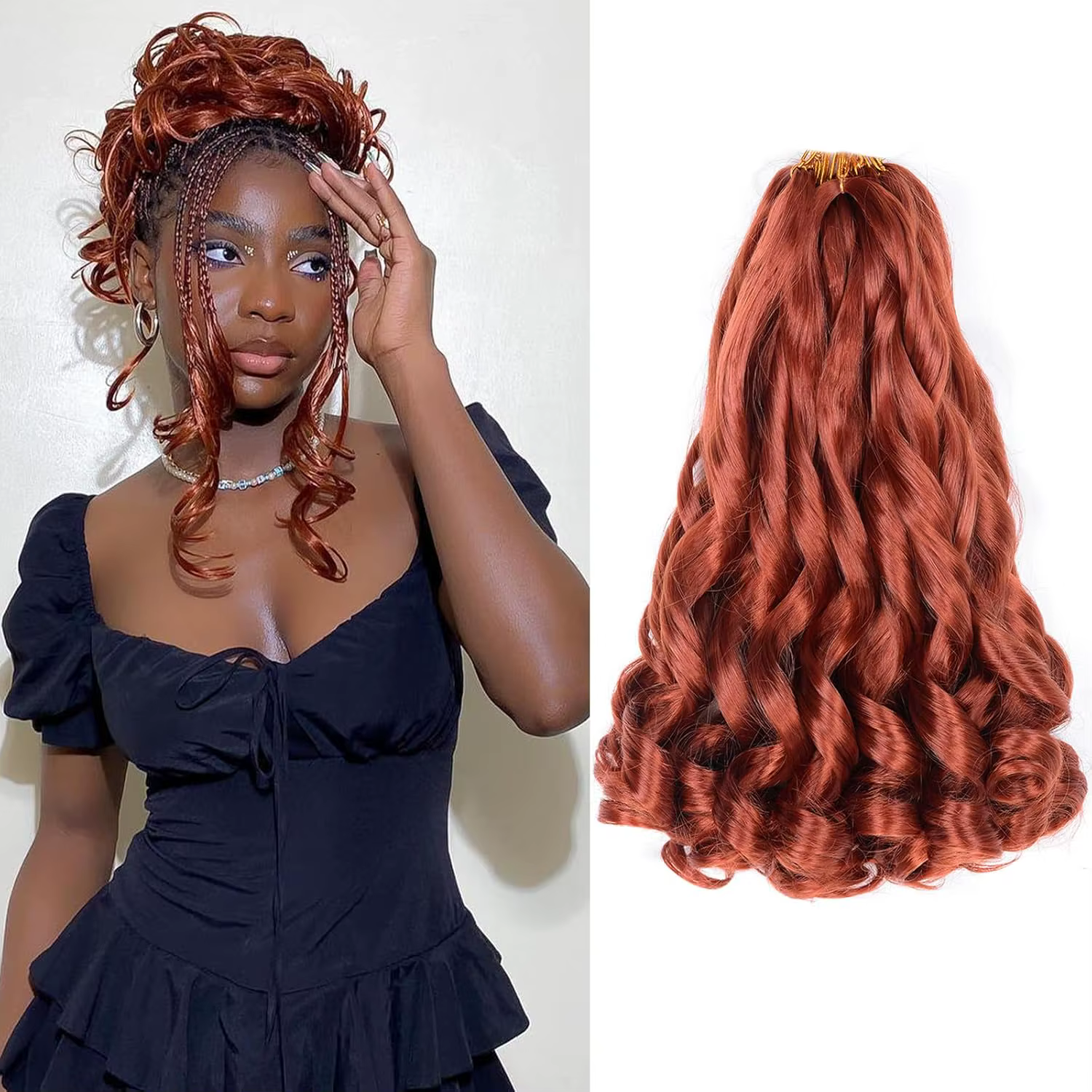 Extensions de cheveux synthétiques bouclés en spirale pour tresses, 12/16/24 pouces, pré-étirées, on