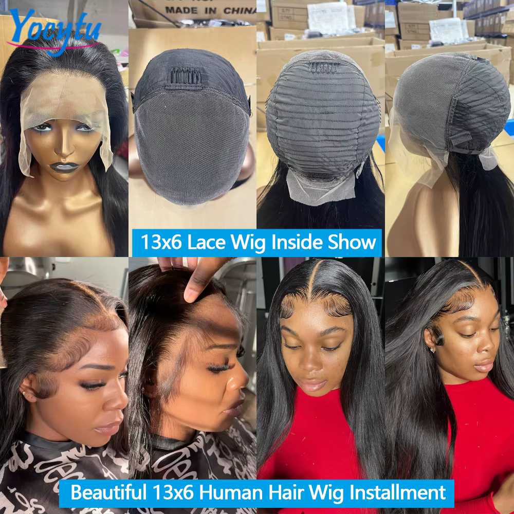28 30 Pouces Perruques Cheveux Humains YOCYTU 13X6 lisse Perruque Peruvian Haut Qualité Pour Femme H