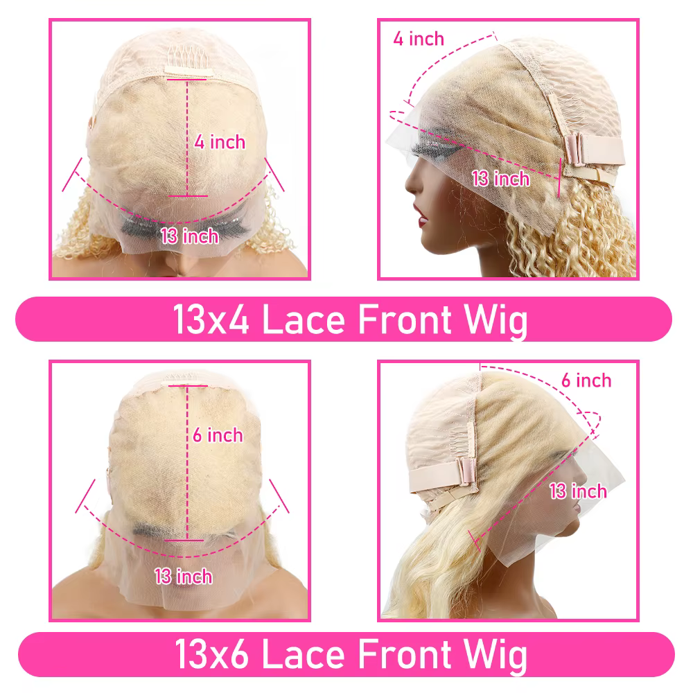 Perruque Lace Front Wig Body Wave Brésilienne Naturelle, Cheveux Humains Colorés, Blond Miel Transpa