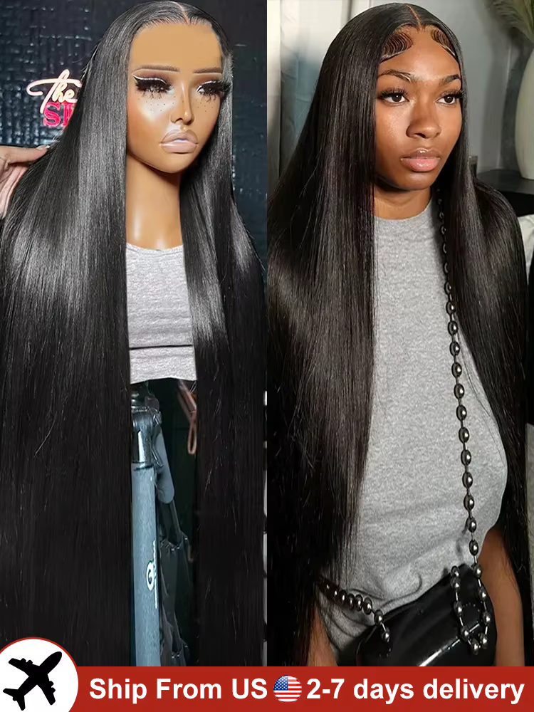Perruque Lace Front Wig sans colle naturelle, cheveux humains, pre-plucked, avec baby-hairs, pre-plu