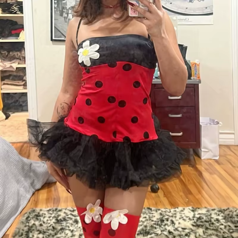 Costume coccinelle pour femmes, déguisement d'halloween, ailes de coccinelle, fée d'abeille, jeu de 