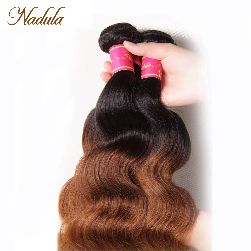 Tissage en lot Body Wave brésilien naturel Remy ombré-Nadula Hair, 1B-4-27, mèches de cheveux