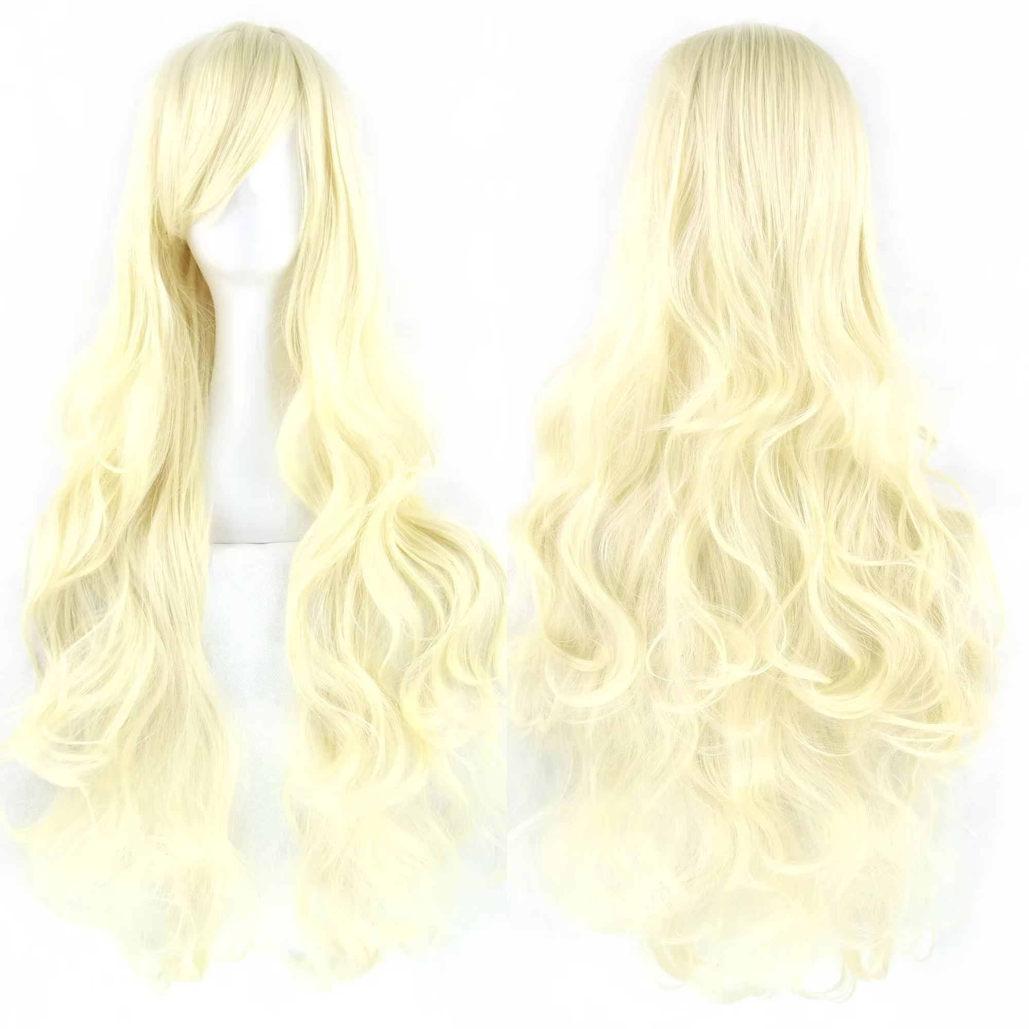 Soowee cheveux synthétiques longs bouclés perruque verte postiche rose noir fête cheveux Cosplay per