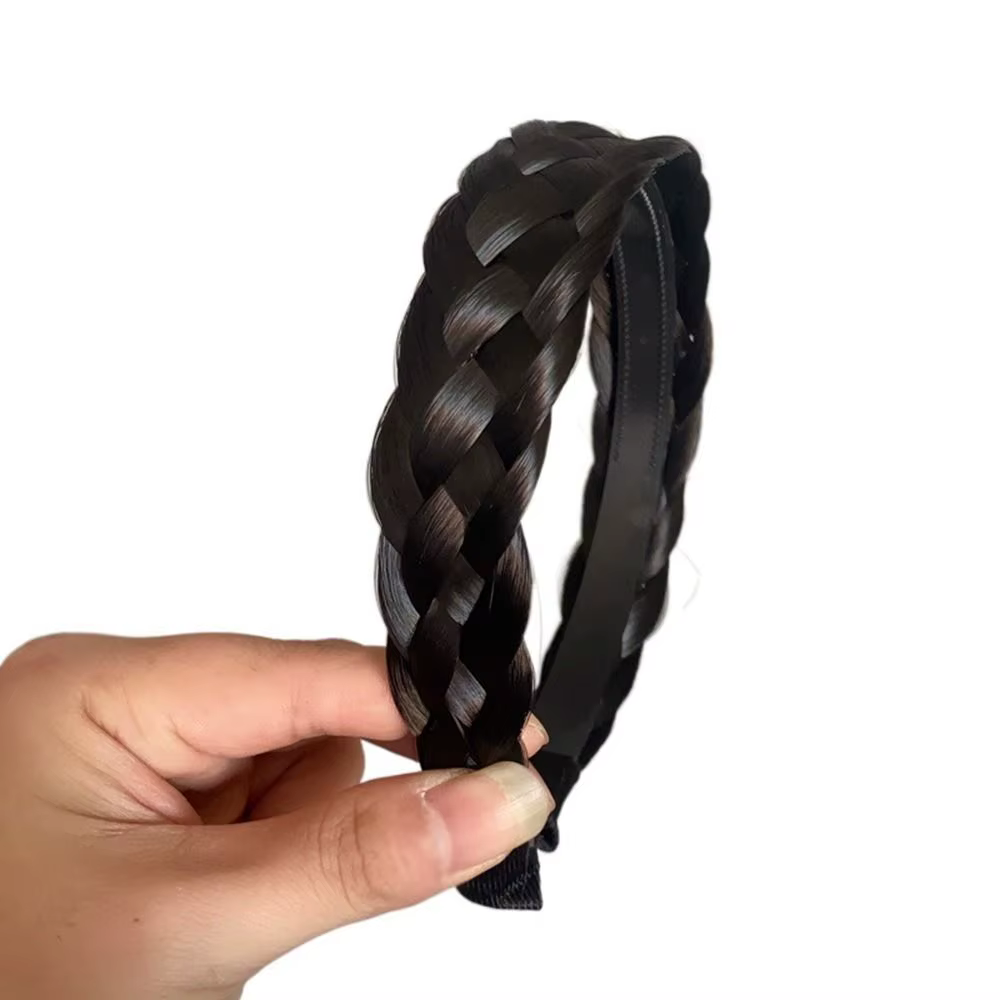Serre-tête torsadé antidérapant pour femme, style coréen, large, avec tresse en queue de poisson, po