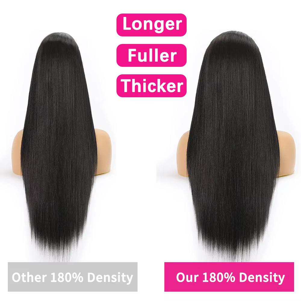 Perruque Lace Front Body Wave Naturelle, Cheveux Lisses, 13x6 HD, Pre-Plucked, avec Baby Hair, Densi