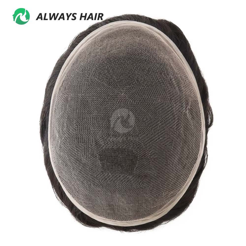 Alwayshair-DURA LACE hommes capillaire prothèse cheveux 130% densité de cheveux cheveux indiens dent