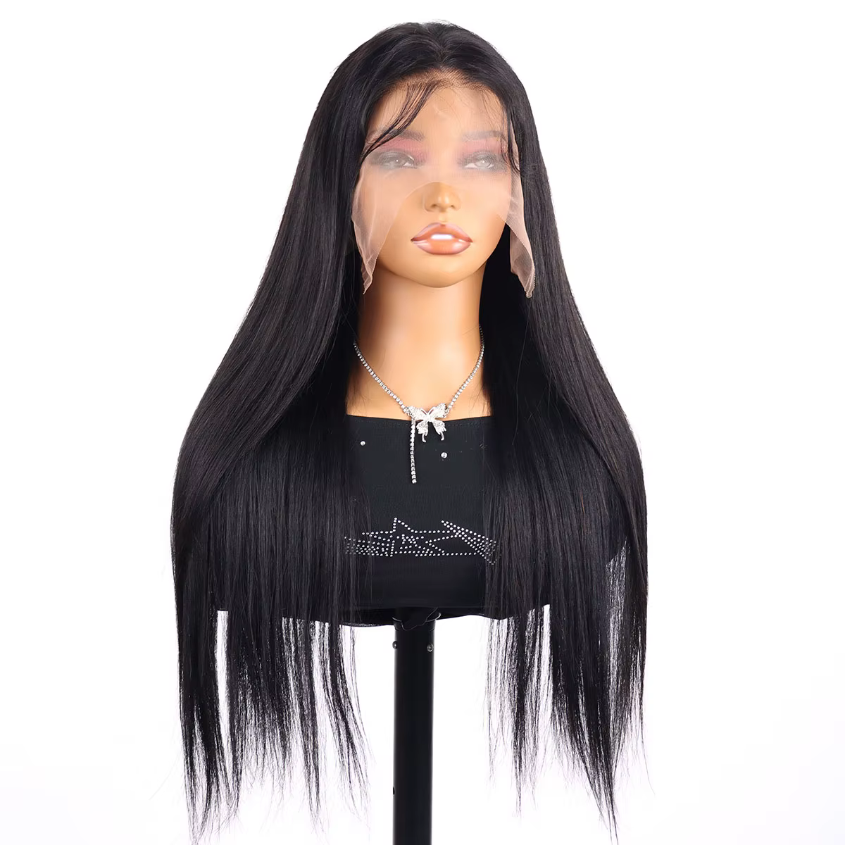 Perruques en cheveux humains bruts lisses HD 13x6 de 30, 40, 42 pouces, densité 250, perruque fronta