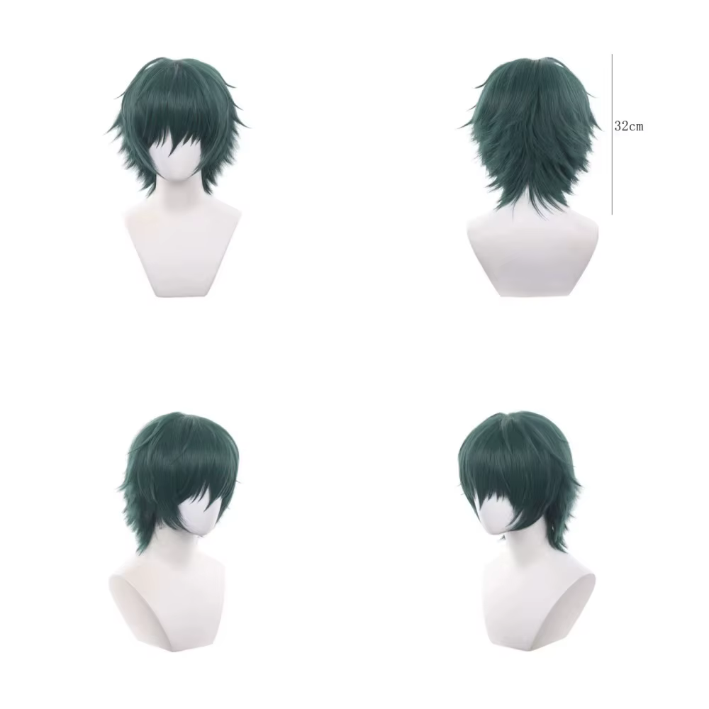 Perruque de Cosplay synthétique Maki Zenin, cheveux courts et lisses, vert foncé, pour Festival Frie