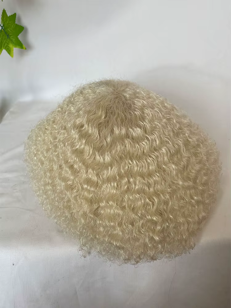Prothèse capillaire homme Afro Kinky Curly 100% cheveux humains, système de remplacement capillaire 
