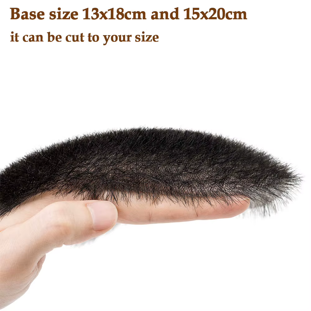 Toupet en PU ultra fin pour hommes, 100% cheveux humains, coupe buzz, dessus noir transparent, proth