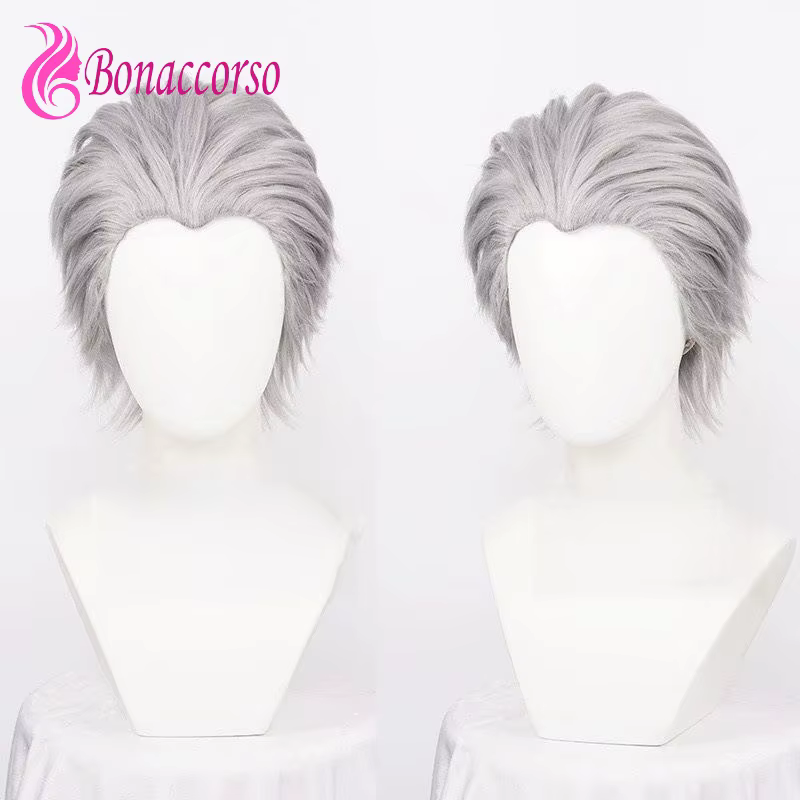 Vergil Cosplay perruque synthétique courte perruque droite Anime Coser fibre résistante à la chaleur