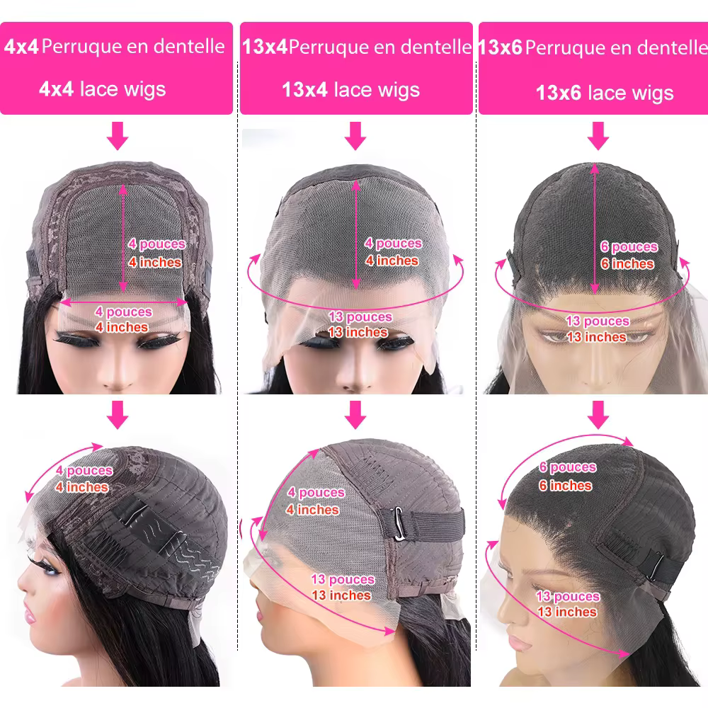 Perruque Lace Frontale 13x6 en Cheveux Humains Bling Hair, Densité 180%, Lisse, avec Baby Hair, Coul