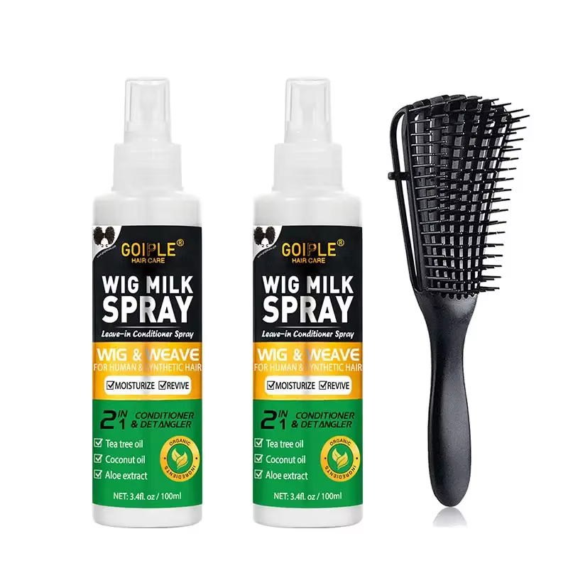 Perruque synthétique en Spray de lait, 3 pièces, hydratant et nourrissant, après-shampooing, lisse, 