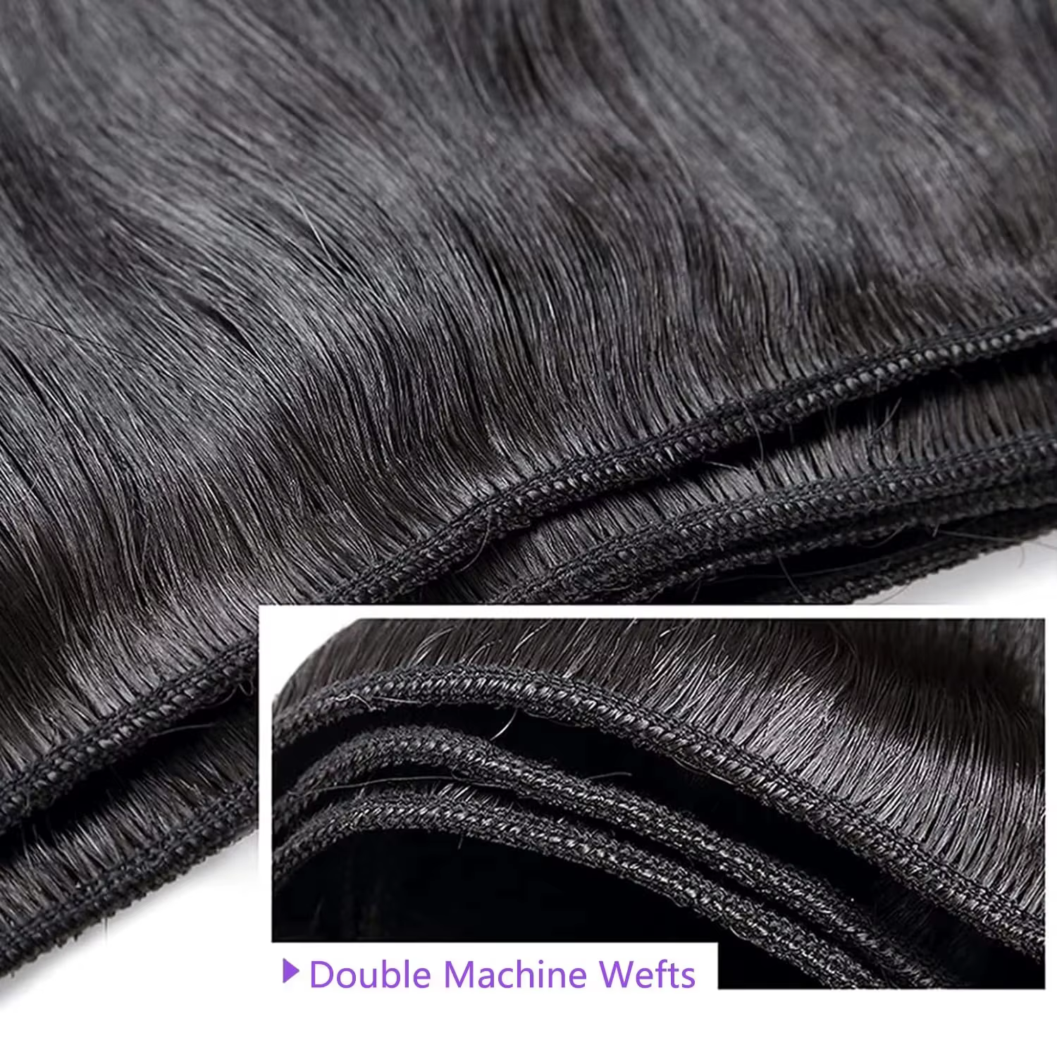 Extensions de Cheveux Humains Bruts Vierges Non Traités Lisses 12A – Lots de 2/3/4 Pièces de Cheveux