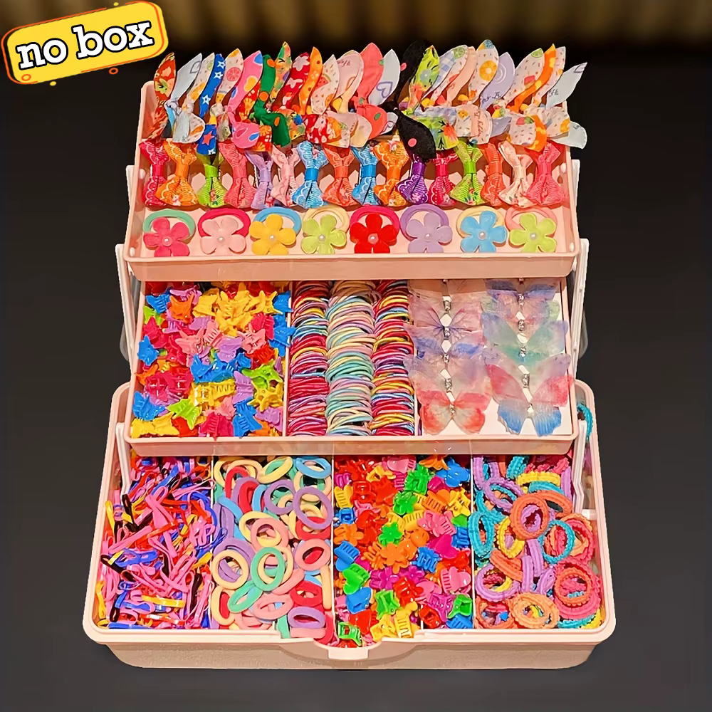 Ensemble d'accessoires pour cheveux pour filles, 555 pièces, pinces à cheveux papillon colorées, att