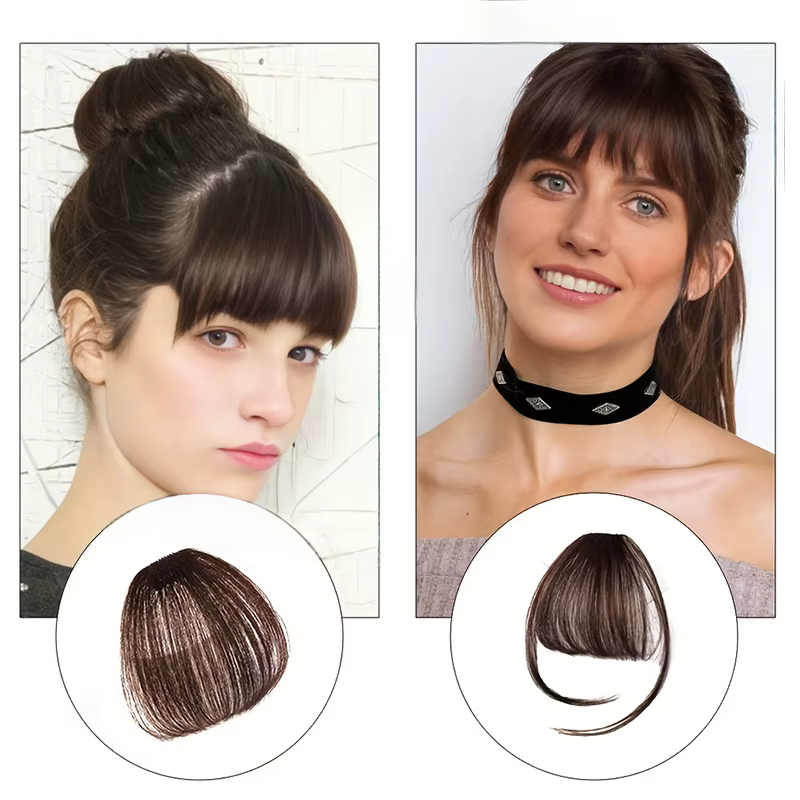 Extension capillaire synthétique lisse à Clip, fausse frange, postiche pour femmes, frange quotidien