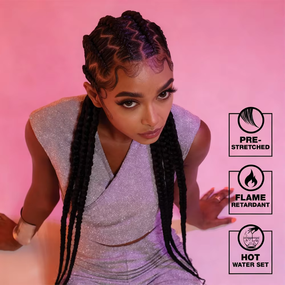 Tresses synthétiques Jumbo longues de 82 pouces, Extensions capillaires au Crochet, tresses pré-étir