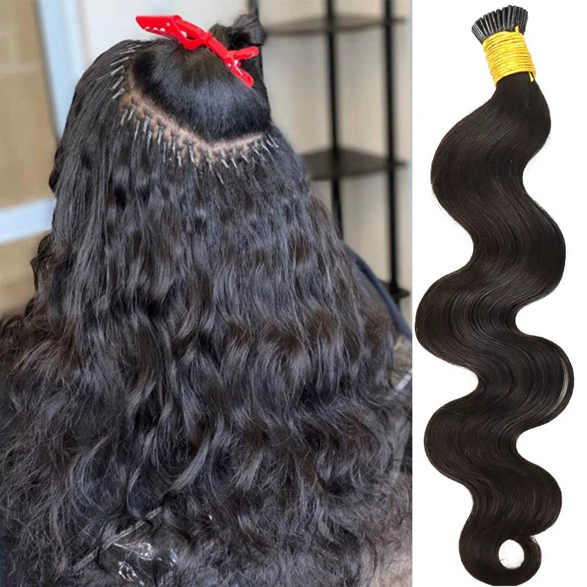 Extensions de cheveux humains I-Tip Body Wave 50G/100G/150G, 100% cheveux humains non traités, lots