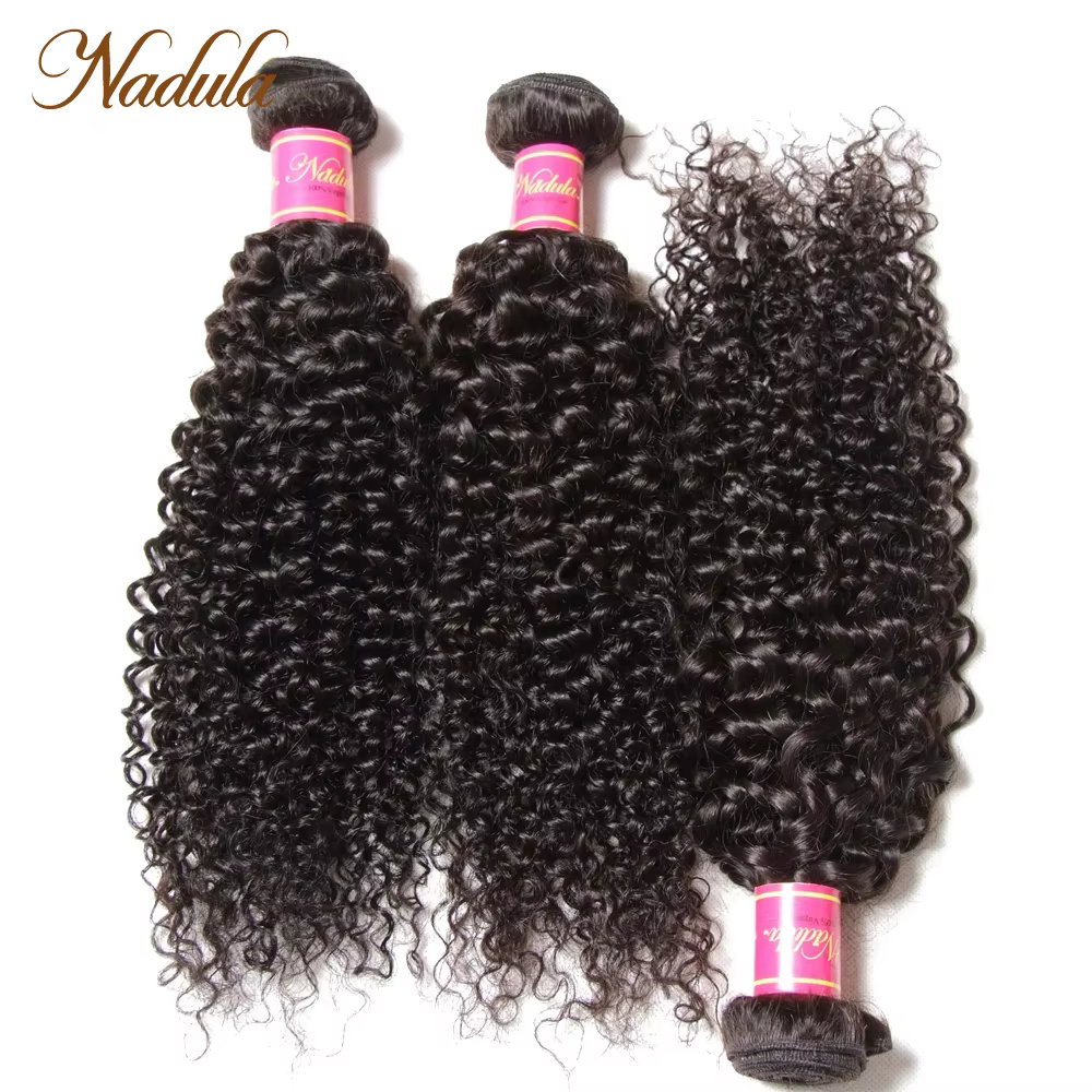 Nadula cheveux brésiliens bouclés cheveux armure 3 paquets/4 pièces cheveux brésiliens paquets trait