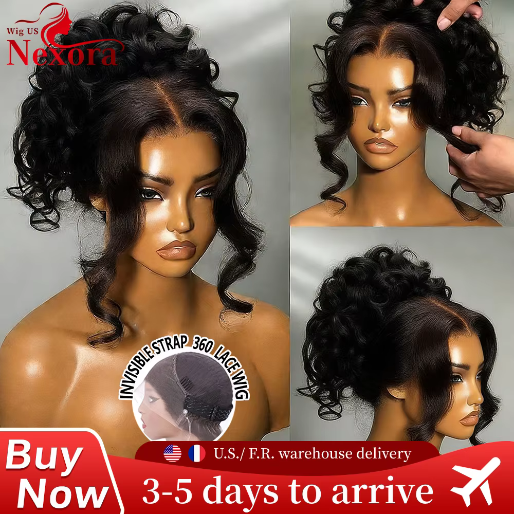 Perruque Body Wave 360 Lace Invisible avec cordon de serrage, cheveux humains brésiliens, 32 pouces,