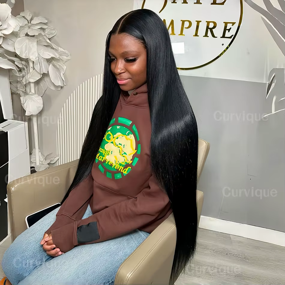 Perruques de cheveux humains droites sans colle prêtes à porter 13X6 Hd perruque frontale en dentell