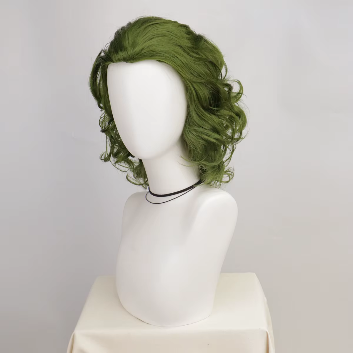 Joker – perruque synthétique courte de Clown vert, perruque bouclée pour Costume de Cosplay d'hallow
