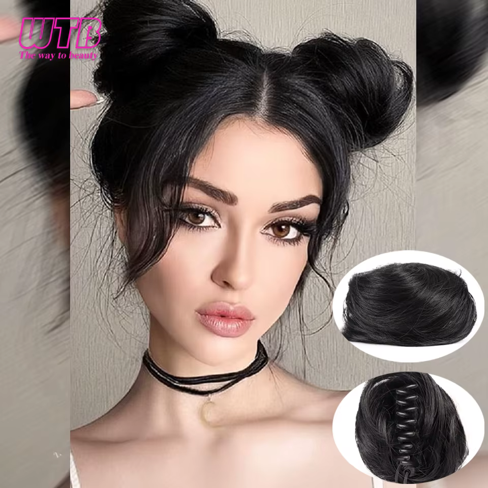 Mini chignon perruque synthétique Style de poignée avec cordon de serrage chignon beignet convient a