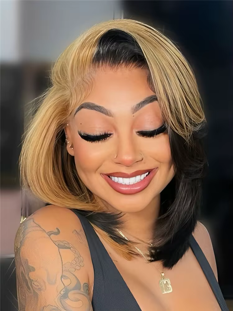 Perruque Alipearl Hair Ombre Honey Blonde, cheveux raides, nouvelle perruque en cheveux humains avec