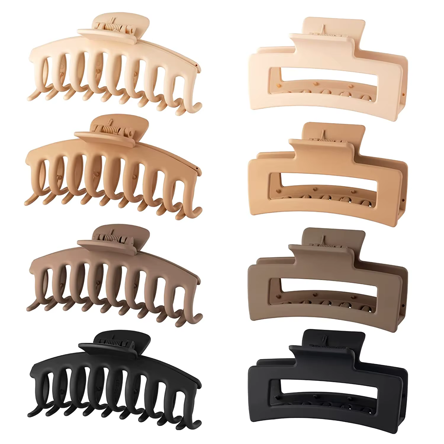 Pinces à cheveux géométriques mates vintage solides pour femmes, pour cheveux épais, maintien ferme,