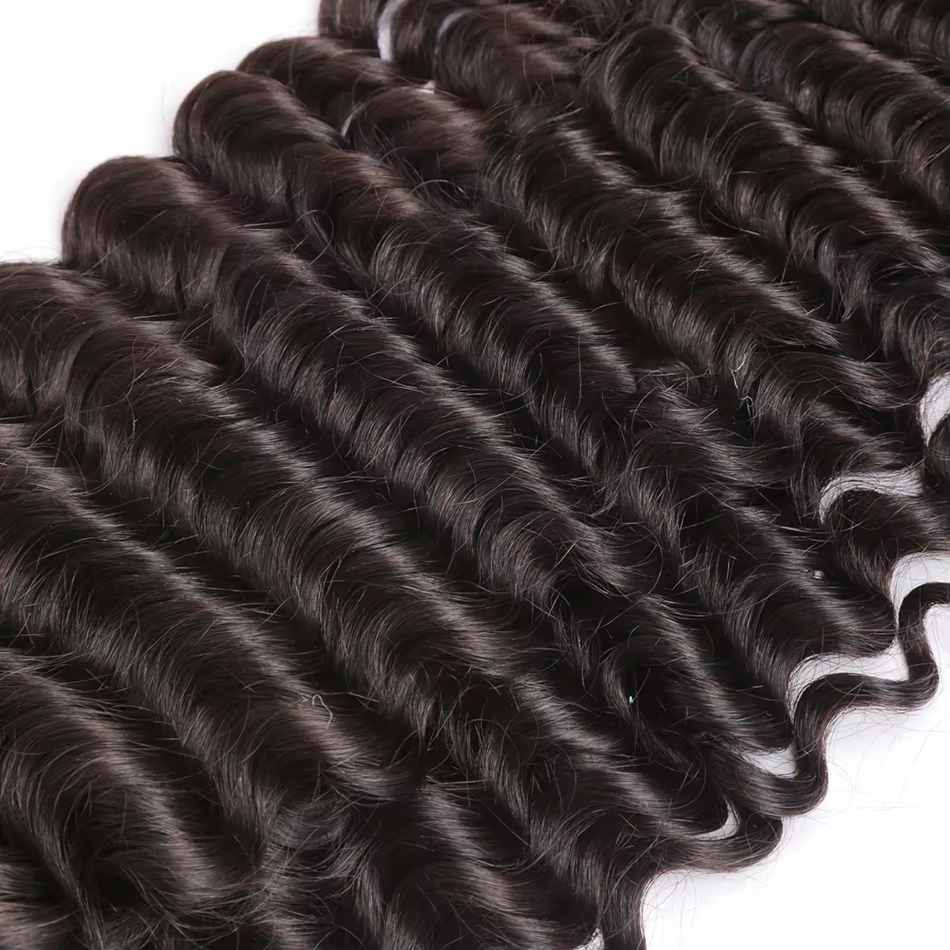 Extensions de Cheveux Humains Brésiliens Remy Longs, Couleur Naturelle, Bundles Profonds, 1/3/4 Pièc