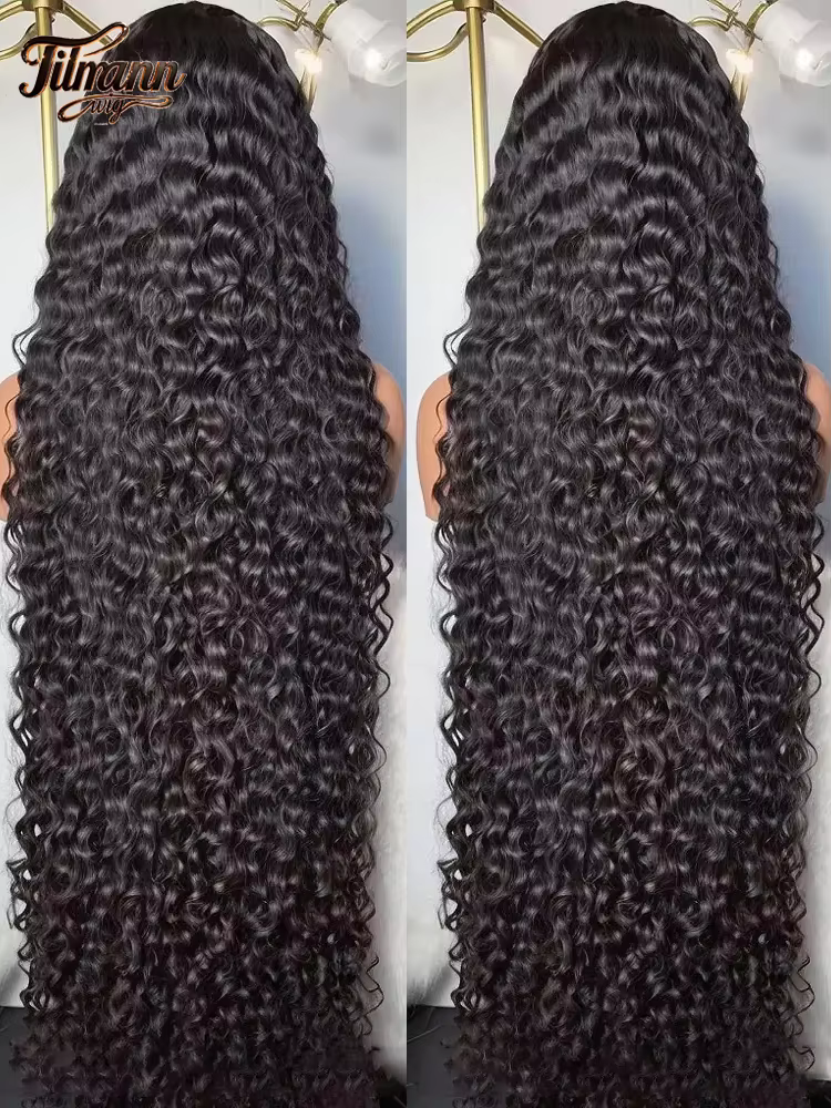 300 densité perruques de cheveux humains 100% perruques bouclées transparentes 13x6 Hd dentelle fron