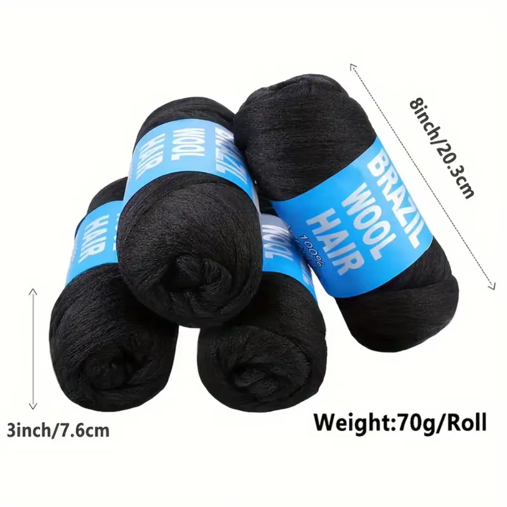 Extensions capillaires synthétiques brésiliennes en laine au Crochet pour femmes, fil de cheveux afr