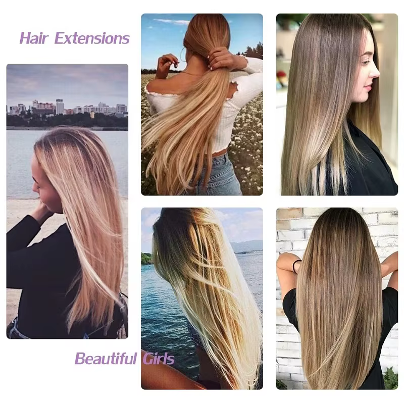 Extensions capillaires synthétiques 24 pouces, 16 Clips, coiffure longue et lisse, postiche Blonde n