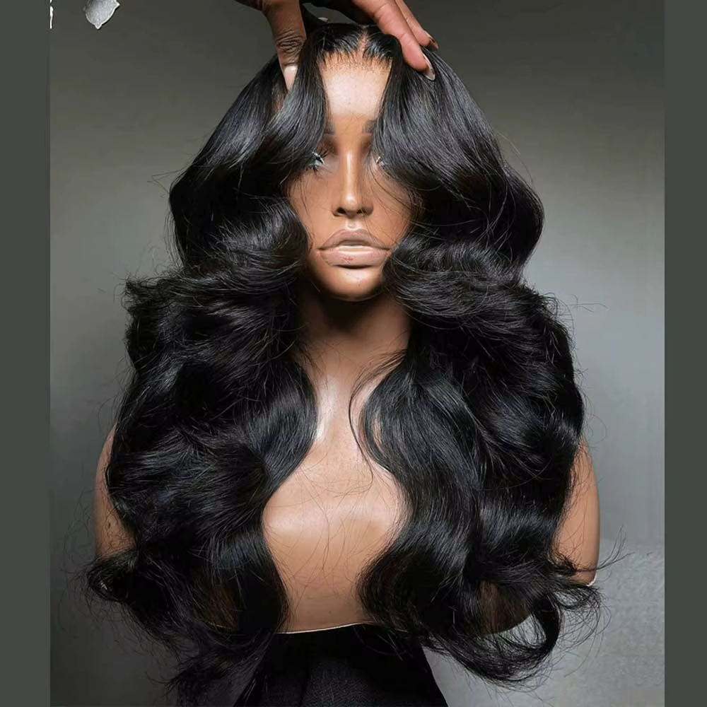 250% sans colle perruque vague de corps perruques de cheveux humains pré coupé 13x4 13x6 HD dentelle
