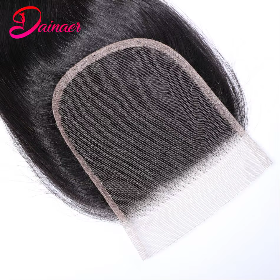 Perruque Lace Closure Wig indienne Remy, cheveux naturels, Body Wave, 4x4, 12-22 pouces