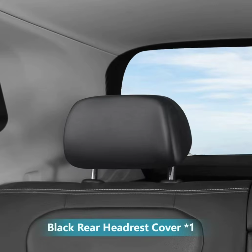Housses d'appuie-tête de voiture en cuir PU extensible, couverture complète pour sièges avant et arr