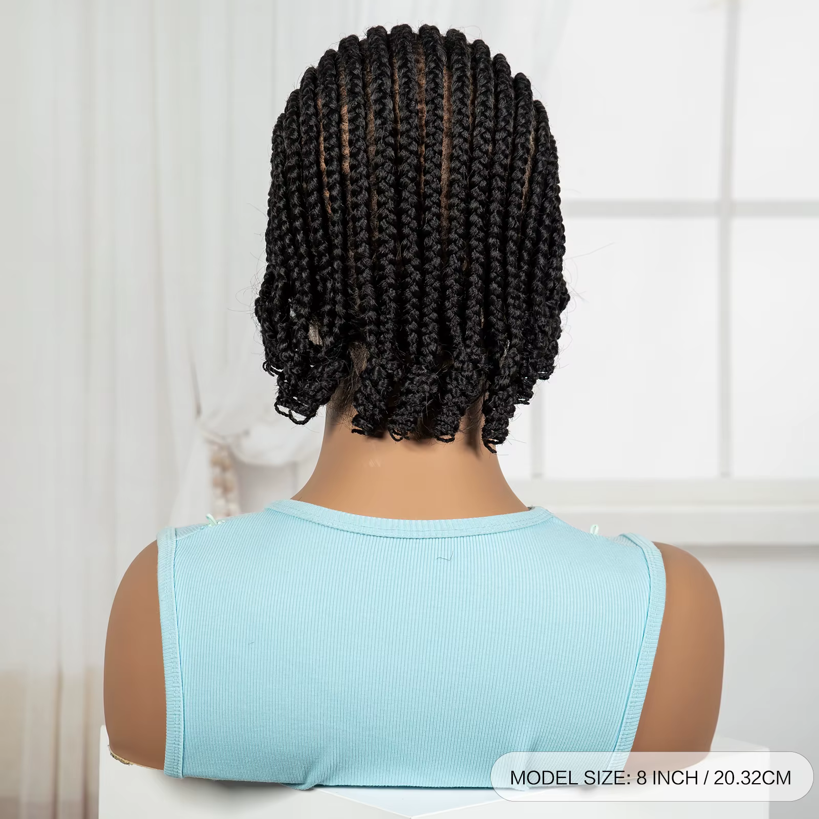 Perruques Bob tressées courtes Cornrow, perruque synthétique pleine dentelle tressée avec cheveux de