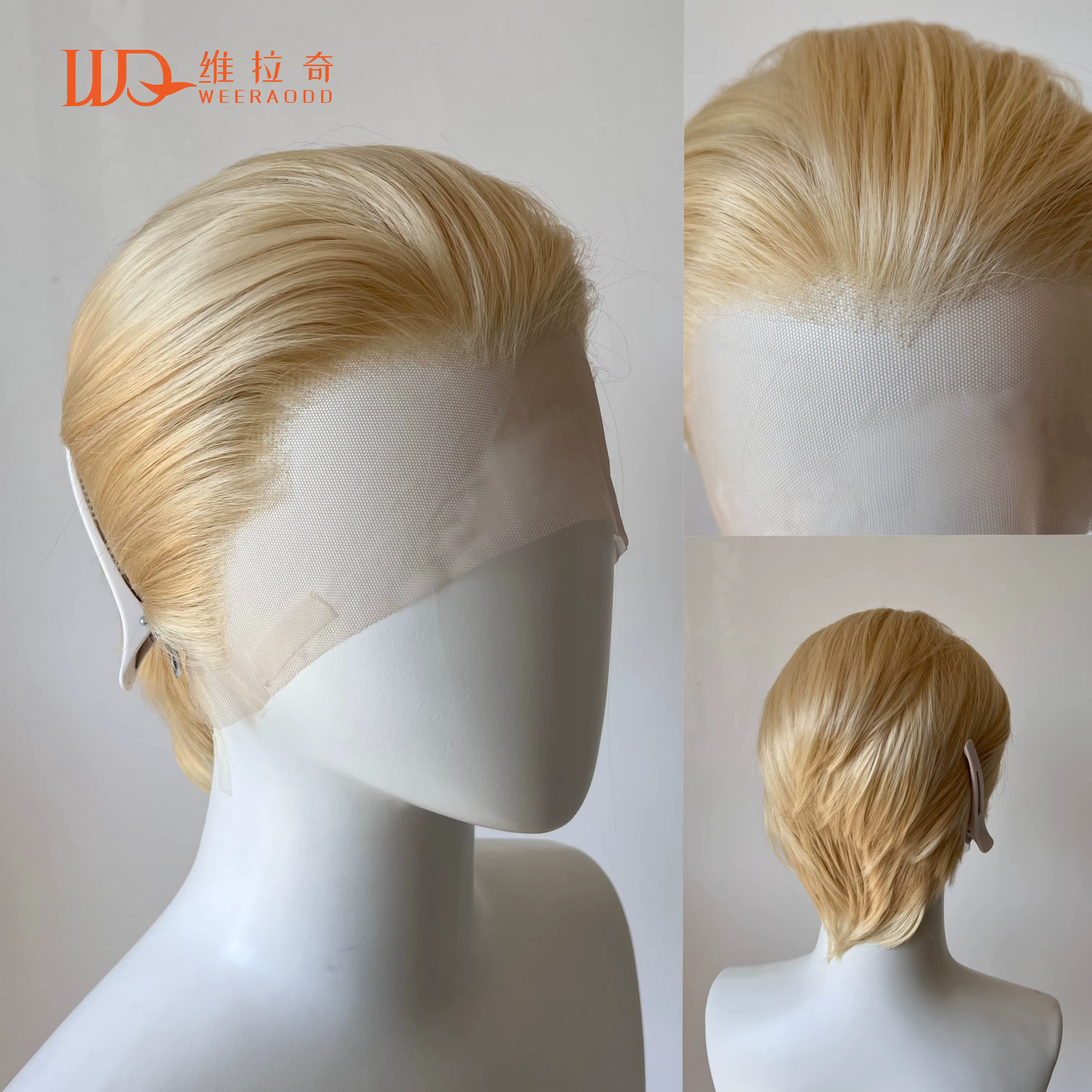 Perruques Bob blondes claires de 8 pouces, perruques courtes 13*4 synthétiques de haute qualité rési