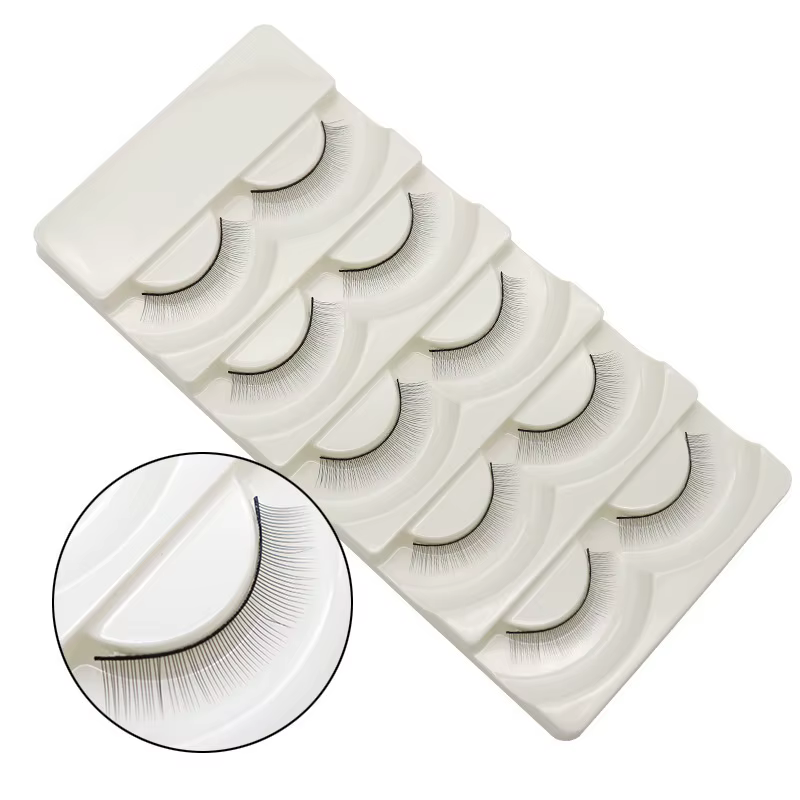 Boîte de 5 paires de faux-cils individuels, entraînement pour extensions de cils, entraînement, ense