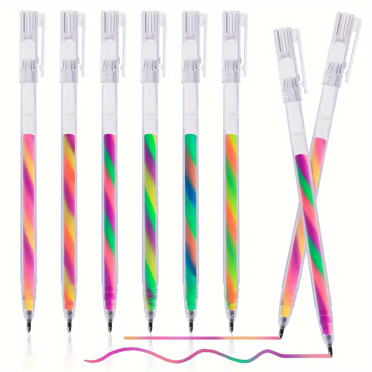 Ensemble de stylos surligneurs en Gel à paillettes, 6 pièces, couleurs vives de 1.2mm, écriture flui