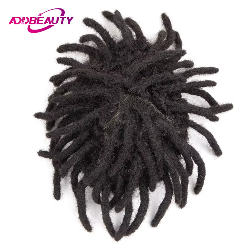 Dreadlocks homme cheveux prothèse Mono NPU hommes toupet cheveux humains perruques indien système de