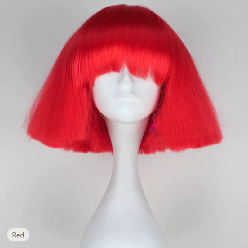 HAIRJOY Lady Gaga Cosplay perruques droite Bob court brun foncé argent gris blond foncé rose vert bl