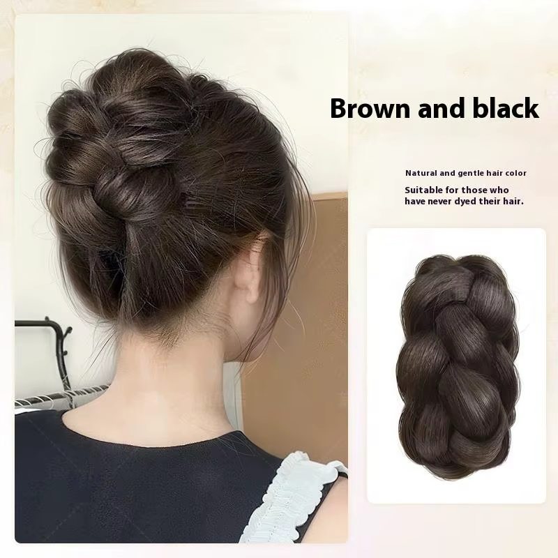 Pinces à cheveux pour femmes, tresse synthétique, chignon moelleux naturel, accessoire de perruque p