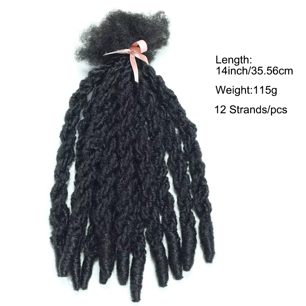 Extensions Loc synthétiques double torsion pour hommes, cheveux Dreadlock permanents, 12 couleurs di